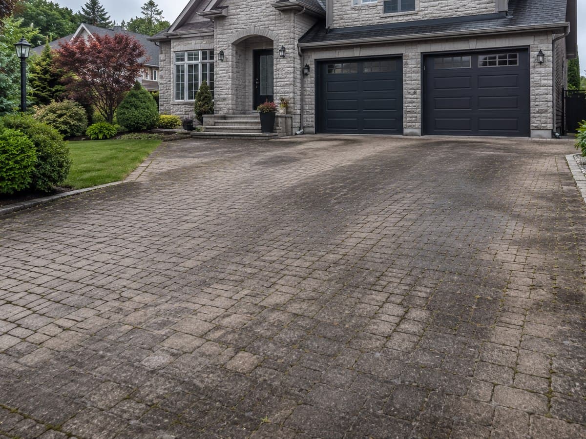 Driveway Pressure Washing β before